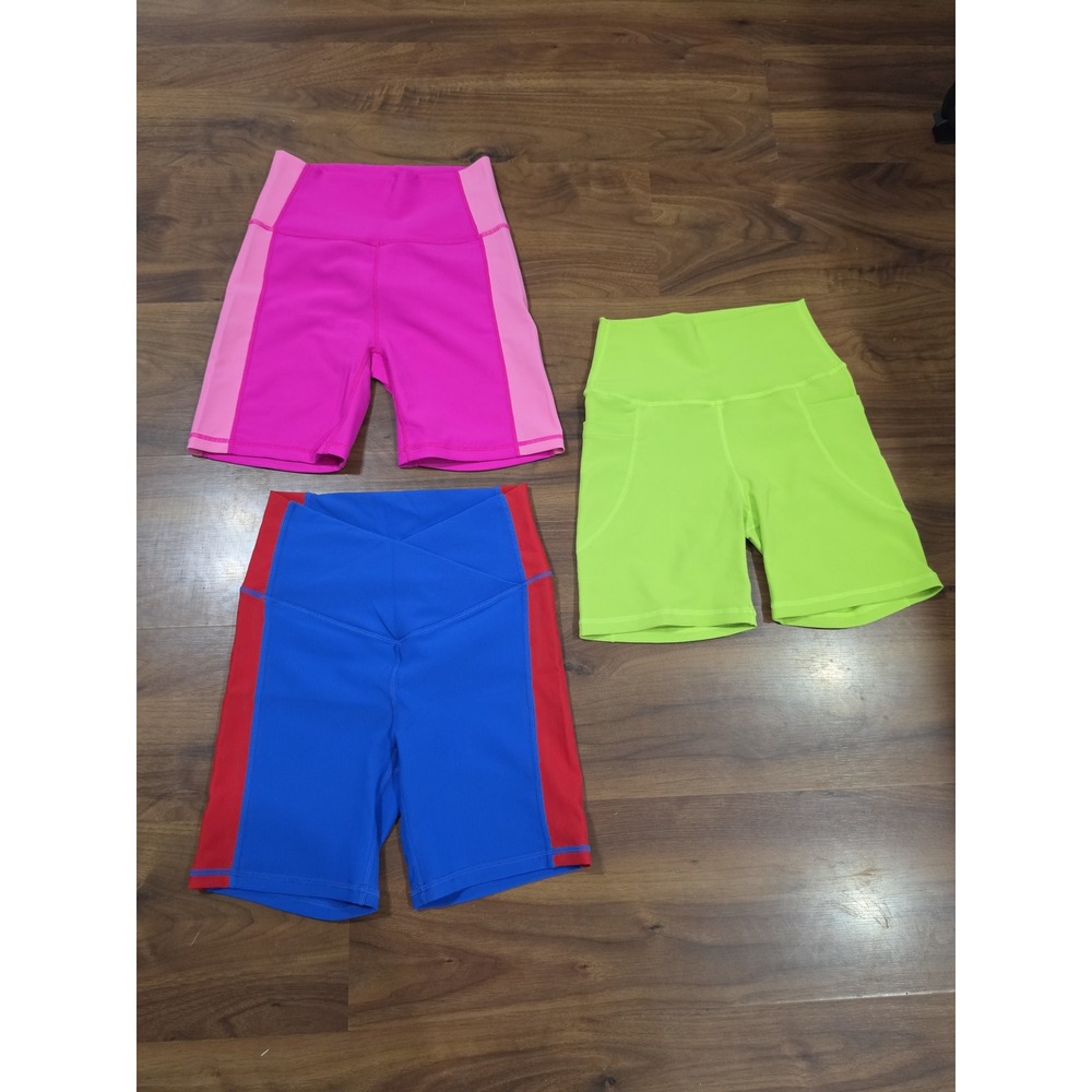 Wilo The Label Bike Shorts Womens Small Pink Green Blue NWOT Lot of 3 Crossover